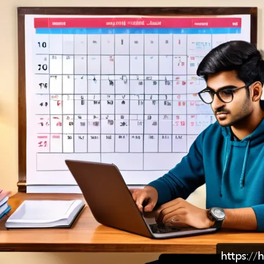 신용분석사 실기 시험 준비법 - A focused Indian male student in his early 20s studying at a wooden desk with a laptop, textbooks, a...